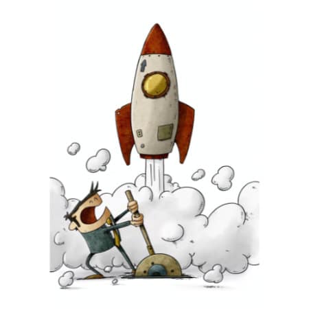 illustration of Rocket taking off